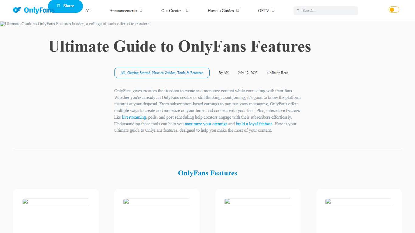 Ultimate Guide to OnlyFans Features - OnlyFans Blog